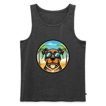 Lunettes de soleil Rottweiler Dog Cartoon Summer Beach - Débardeur bio Premium Homme - anthracite chiné - Devant - Michal (187cm)