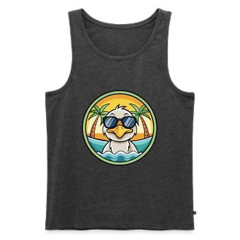 Ente Lustige Cartoon Sommer Strand Sonnenbrille Aufkleber - Männer Premium Bio Tank Top - Anthrazit meliert - Vorne - Michal (187cm)
