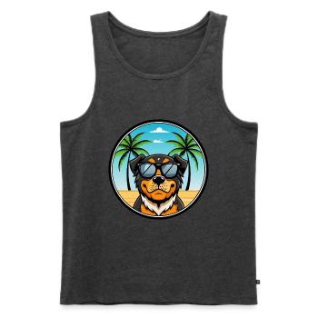 Lunettes de soleil Rottweiler Dog Cartoon Summer Beach - Débardeur bio Premium Homme - anthracite chiné - Devant - Michal (187cm)