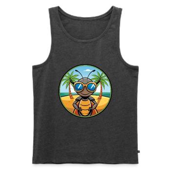 Ameise lustige Cartoon Sommer Strand Sonnenbrille Aufkleber - Männer Premium Bio Tank Top - Anthrazit meliert - Vorne - Michal (187cm)