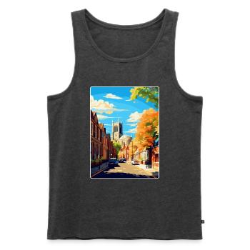 Richmond England Uk Vintage Reise Poster Souvenir - Männer Premium Bio Tank Top - Anthrazit meliert - Vorne - Michal (187cm)