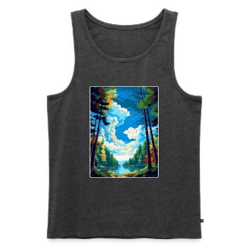 Wald Von Dean Vintage Reiseposter Souvenir WPA - Männer Premium Bio Tank Top - Anthrazit meliert - Vorne - Michal (187cm)