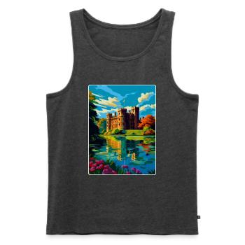 Hever Castle Angleterre Royaume-Uni Affiche de voyage Souvenir WPA - Débardeur bio Premium Homme - anthracite chiné - Devant - Michal (187cm)