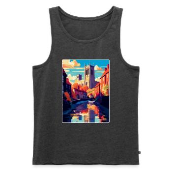 Durham England Uk Vintage Reiseposter Souvenir - Männer Premium Bio Tank Top - Anthrazit meliert - Vorne - Michal (187cm)