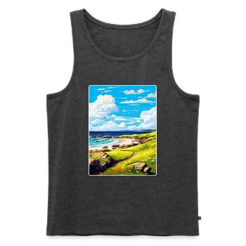 Isle Of Coll Schottland UK Vintage Reiseposter WPA - Männer Premium Bio Tank Top - Anthrazit meliert - Vorne - Michal (187cm)