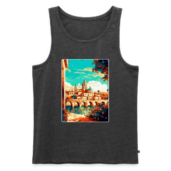 Córdoba Spanien Vintage Reiseplakat WPA Souvenir - Männer Premium Bio Tank Top - Anthrazit meliert - Vorne - Michal (187cm)