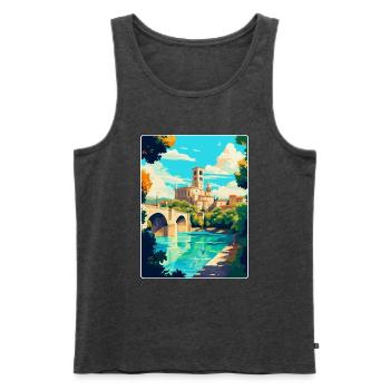 Avignon Frankreich Vintage Reiseplakat Souvenir WPA - Männer Premium Bio Tank Top - Anthrazit meliert - Vorne - Michal (187cm)