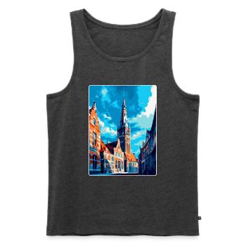 Middelburg Niederlande Vintage Reiseplakat WPA - Männer Premium Bio Tank Top - Anthrazit meliert - Vorne - Michal (187cm)