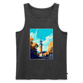 Dortmund Allemagne Poster de voyage vintage souvenir - Débardeur bio Premium Homme - anthracite chiné - Devant - Michal (187cm)