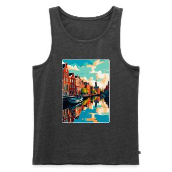 Leeuwarden Niederlande Vintage Reiseplakat WPA - Männer Premium Bio Tank Top - Anthrazit meliert - Vorne - Michal (187cm)