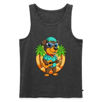 Drôle de Rottweiler Chien Lunettes de soleil de plage d’été - Débardeur bio Premium Homme - anthracite chiné - Devant - Michal (187cm)