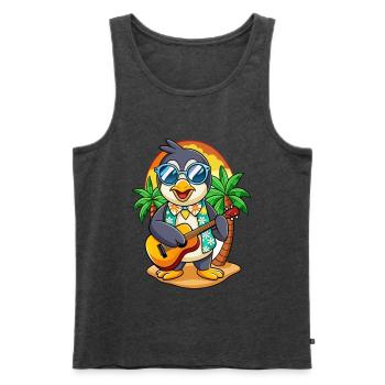 Lustige Pinguin Sommer Strand Sonnenbrille Hawaiianisch - Männer Premium Bio Tank Top - Anthrazit meliert - Vorne - Michal (187cm)