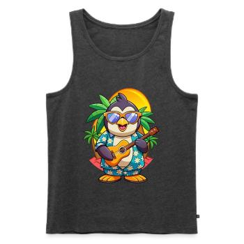 Lustige Pinguin Sommer Strand Sonnenbrille Hawaiianisch - Männer Premium Bio Tank Top - Anthrazit meliert - Vorne - Michal (187cm)