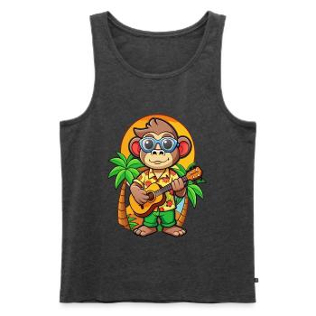 Lustige Affe Cartoon Sommer Strand Sonnenbrille - Männer Premium Bio Tank Top - Anthrazit meliert - Vorne - Michal (187cm)