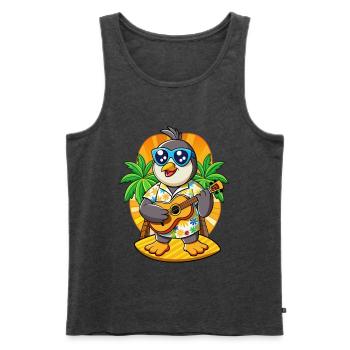 Lustige Pinguin Cartoon Sommer Strand Sonnenbrille - Männer Premium Bio Tank Top - Anthrazit meliert - Vorne - Michal (187cm)