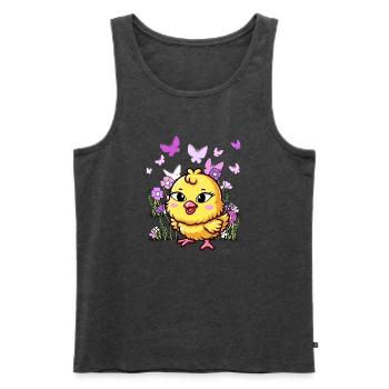 Küken Ostern Kind Kinder - Männer Premium Bio Tank Top - Anthrazit meliert - Vorne - Michal (187cm)