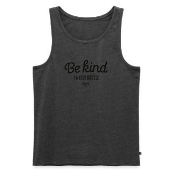Be kind to your bicycle - Männer Premium Bio Tank Top - Anthrazit meliert - Vorne - Michal (187cm)