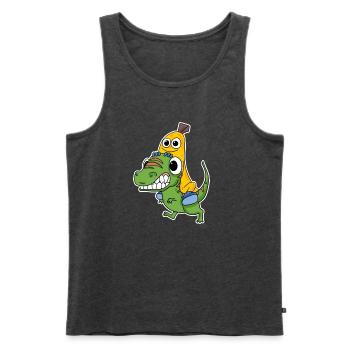 Mauvais dinosaure et jolie banane - Débardeur bio Premium Homme - anthracite chiné - Devant - Michal (187cm)