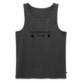 advertising space - große Werbefläche zu vermieten - Männer Premium Bio Tank Top - Anthrazit meliert - Vorne - Michal (187cm)