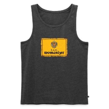 k.u.k. womanizer - Männer Premium Bio Tank Top - Anthrazit meliert - Vorne - Michal (187cm)