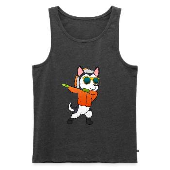 Husky Weihnachtsgeschenk - Männer Premium Bio Tank Top - Anthrazit meliert - Vorne - Michal (187cm)