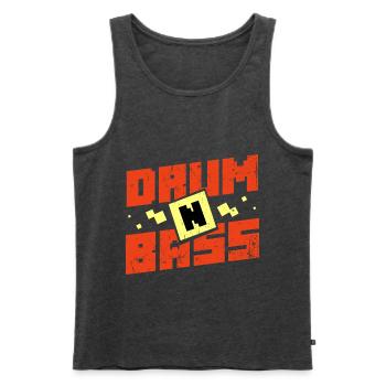 Druckvoller Bass Clubnacht Berlin - Männer Premium Bio Tank Top - Anthrazit meliert - Vorne - Michal (187cm)