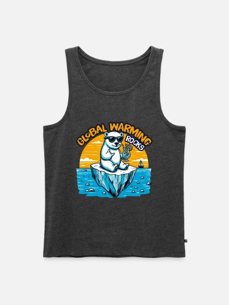 Global Warming Rocks - Männer Premium Bio Tank Top - Anthrazit meliert