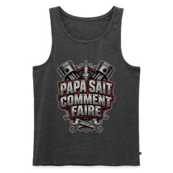 Mechaniker Papa - Männer Premium Bio Tank Top - Anthrazit meliert - Vorne - Michal (187cm)
