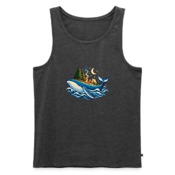 Whale Camp – Magisches Camping auf dem Wal - Männer Premium Bio Tank Top - Anthrazit meliert - Vorne - Michal (187cm)