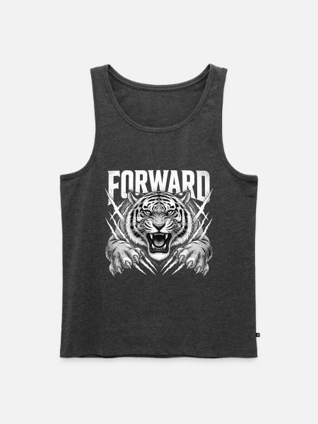 Brüllender Tiger mit Krallen - Männer Premium Bio Tank Top - Anthrazit meliert