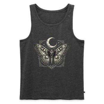 Gotische Motte und Mond – Dunkle himmlische Kunst - Männer Premium Bio Tank Top - Anthrazit meliert - Vorne - Michal (187cm)