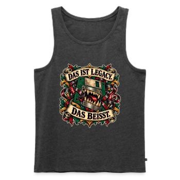 Legacy Beisst Kiefer Monster - Männer Premium Bio Tank Top - Anthrazit meliert - Vorne - Michal (187cm)