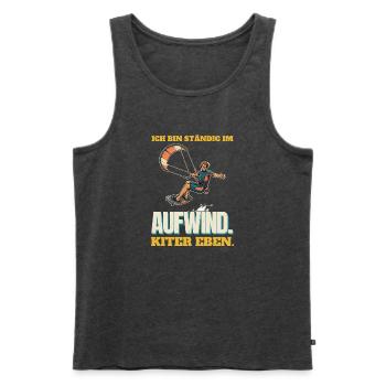 Ständig im Aufwind: Kiter eben - Männer Premium Bio Tank Top - Anthrazit meliert - Vorne - Michal (187cm)