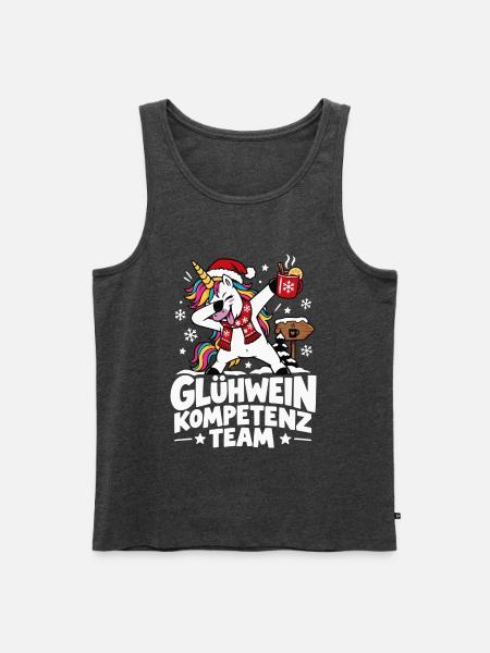 Glühwein Kompetenz Team Einhorn - Männer Premium Bio Tank Top - Anthrazit meliert