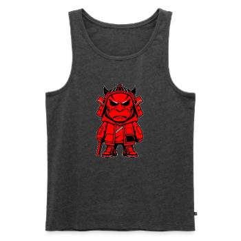 Hypebeast Samurai Oni-Maskottchen - Männer Premium Bio Tank Top - Anthrazit meliert - Vorne - Michal (187cm)