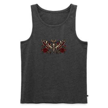Totenkopfschwärmer Gothic Motte - Männer Premium Bio Tank Top - Anthrazit meliert - Vorne - Michal (187cm)