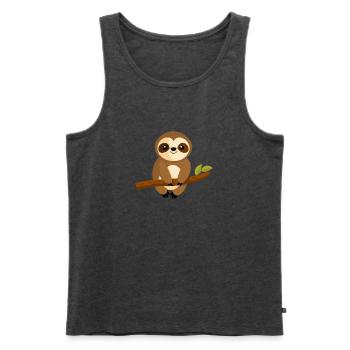 Baby-Faultier - Männer Premium Bio Tank Top - Anthrazit meliert - Vorne - Michal (187cm)