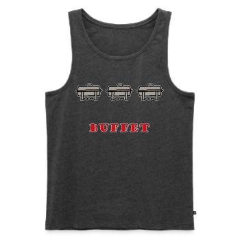 Buffet Essen Speisen-Behälter Catering - Männer Premium Bio Tank Top - Anthrazit meliert - Vorne - Michal (187cm)