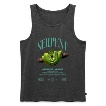 Green Tree Python Modern Reptile Keeper Streetwear - Männer Premium Bio Tank Top - Anthrazit meliert - Vorne - Michal (187cm)