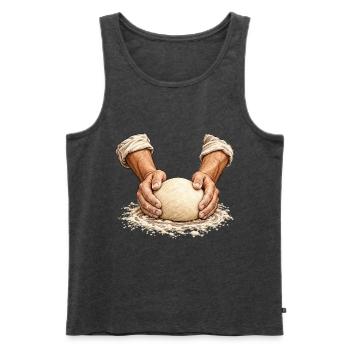 Spannung im Teig – Handwerkliches Brotbacken - Männer Premium Bio Tank Top - Anthrazit meliert - Vorne - Michal (187cm)