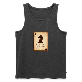 Schach Motivation Springer Strategie Erfolg Spruch - Männer Premium Bio Tank Top - Anthrazit meliert - Vorne - Michal (187cm)