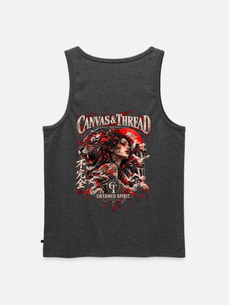 Ungezähigte Seele: Tiger-Göttin - Männer Premium Bio Tank Top - Anthrazit meliert