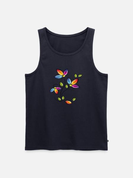 Blumenranke, Flowers - Männer Premium Bio Tank Top - Navy