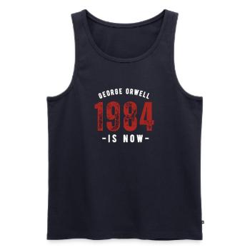 GEORGE ORWELL 1984 - Débardeur bio Premium Homme - bleu marine - Devant - Michal (187cm)