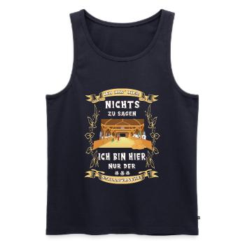 Stallbursche Reiten Pferd Stall witziger Spruch - Männer Premium Bio Tank Top - Navy - Vorne - Michal (187cm)