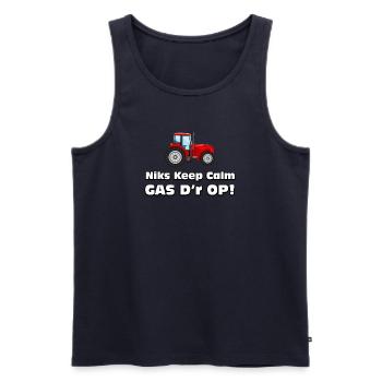 Bauer - Nichts Ruhiges, Gas drauf! Bauern Traktor - Männer Premium Bio Tank Top - Navy - Vorne - Michal (187cm)