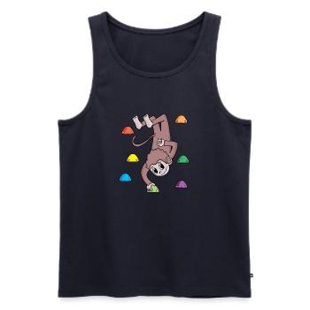 Affe an der Kletterwand - Klettern - Geschenk - Männer Premium Bio Tank Top - Navy - Vorne - Michal (187cm)