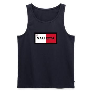 Valletta City in Malta Flagge - Männer Premium Bio Tank Top - Navy - Vorne - Michal (187cm)