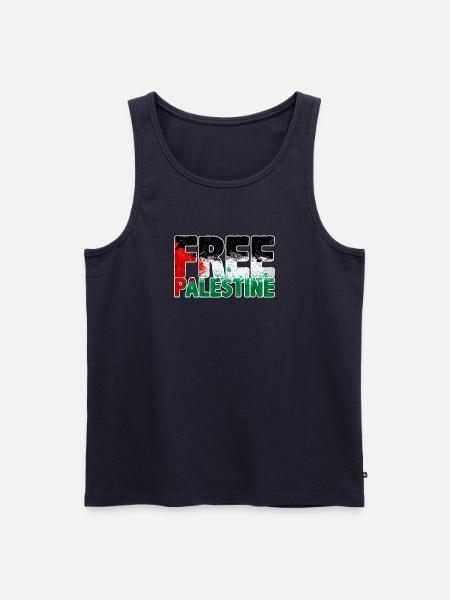 free Palestine - Men's Premium Organic Tank Top - navy
