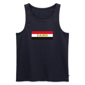 Kairo-Stadt in ägyptischen Flaggenfarben - Männer Premium Bio Tank Top - Navy - Vorne - Michal (187cm)